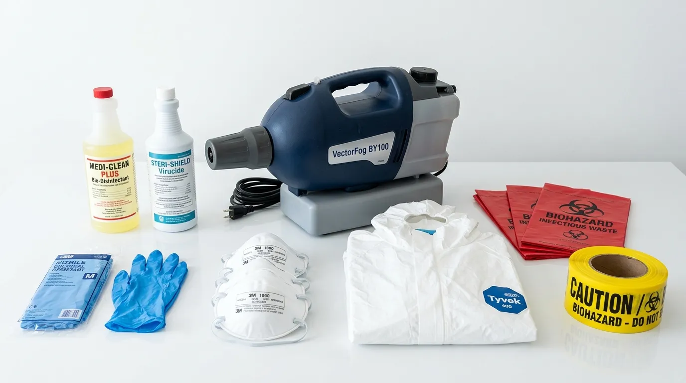 Professional biohazard remediation crew working in Keystone